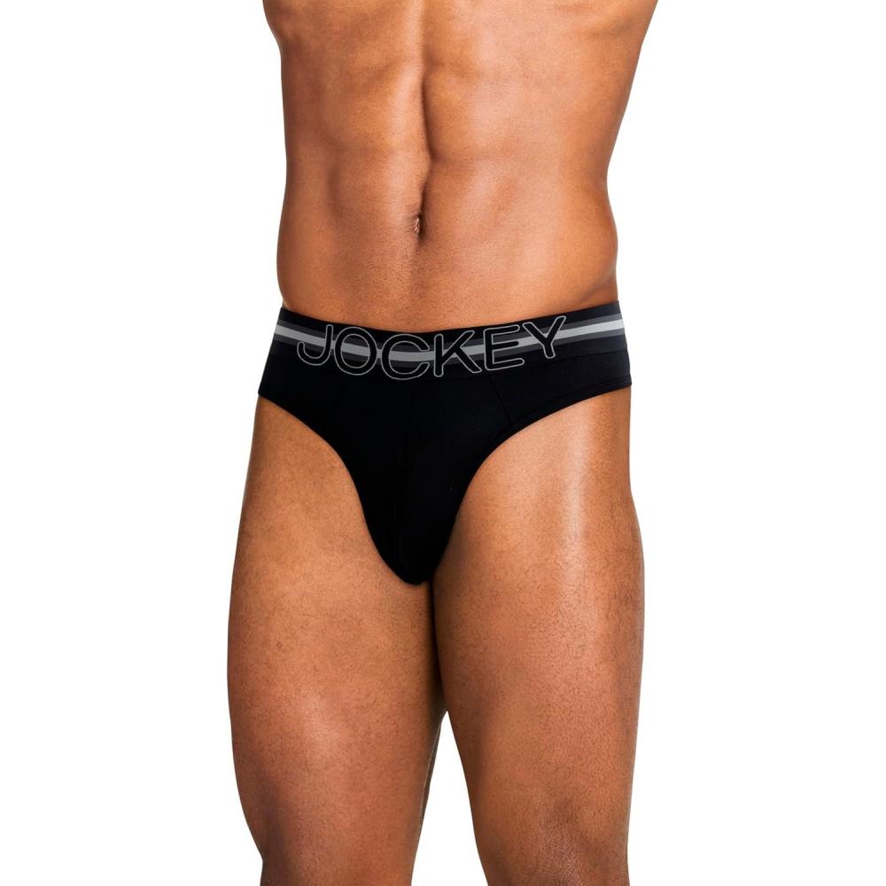 imageJockey Sport Mens Underwear Stability Pouch Microfiber ThongBlack