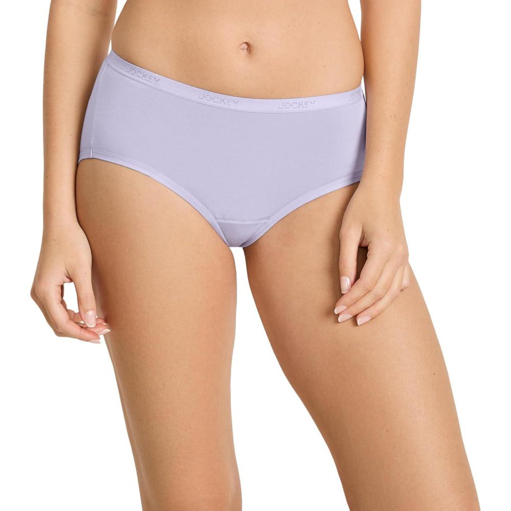 imageJockey Underwear Women Hipster Worry Free Cotton Stretch Moderate Absorbency Period Underwear for WomenViolet Veil