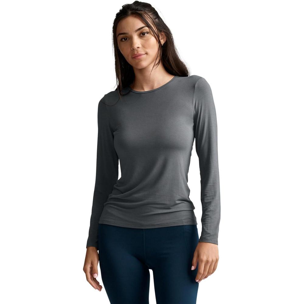 imageJockey Womens Activewear Supersoft Long Sleeve TopBattleship Grey