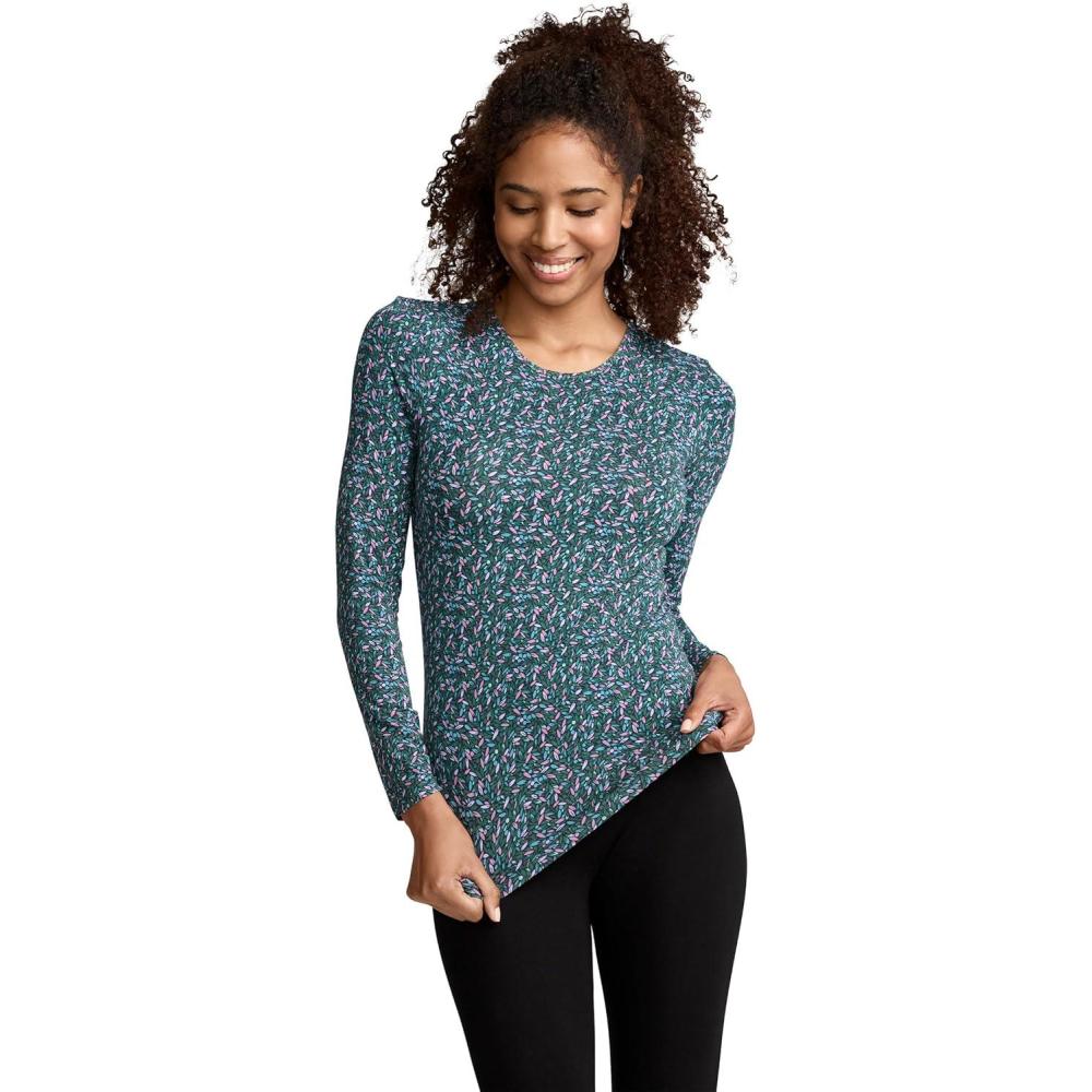 imageJockey Womens Activewear Supersoft Long Sleeve TopPurple Petals