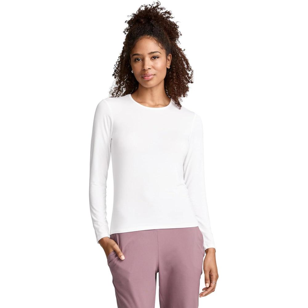 imageJockey Womens Activewear Supersoft Long Sleeve TopWhite