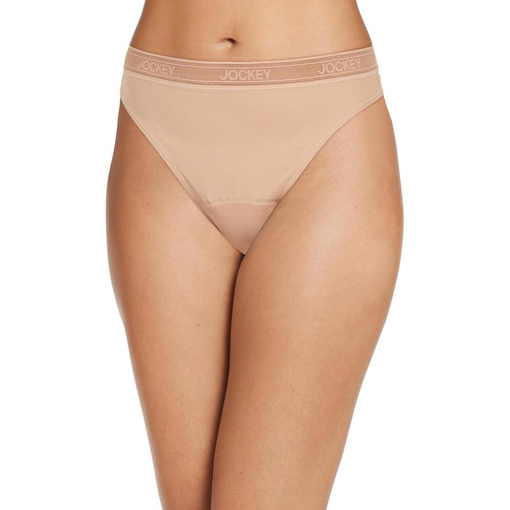 imageJockey Womens Underwear Worry Free Microfiber Light Absorbency ThongLight