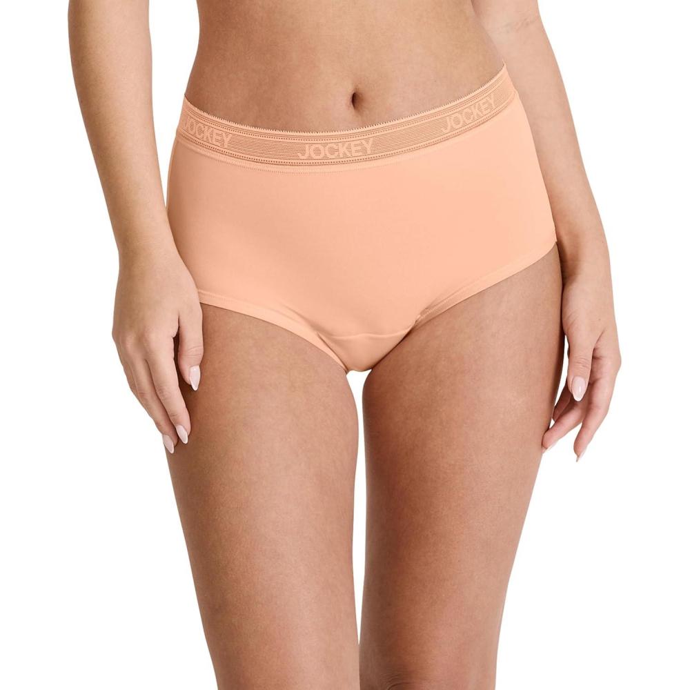 imageJockey Womens Underwear Worry Free Microfiber Moderate Absorbency BriefPeach Smoothie