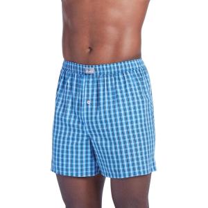 Jockey Men’s Underwear 100% Cotton Woven 5″ Boxer(Baxter Light Blue)