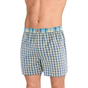 Jockey Men’s Underwear 100% Cotton Woven 5″ Boxer(Fresh Yellow Gingham)
