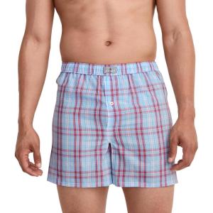 Jockey Men’s Underwear 100% Cotton Woven 5″ Boxer(Lively Plaid)