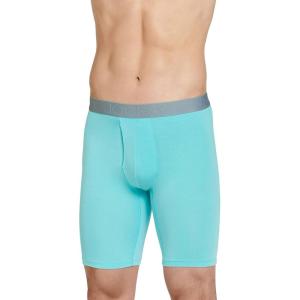 Jockey Men’s Underwear Active Ultra Soft Modal 9″ Long Leg Boxer Brief(Pool Blue)
