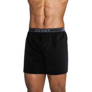 Jockey Men’s Underwear ActiveBlend Knit 5″ Boxer(Black)