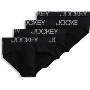 Jockey Men’s Underwear ActiveStretch Brief – 4 Pack(Black)