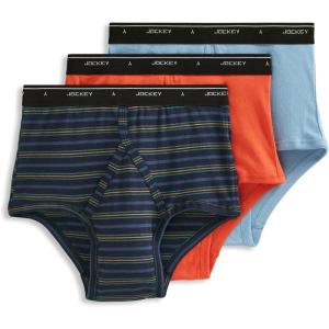 Jockey Mens Underwear Briefs – Classic Full Rise Design, Pack of 3 – Authentic Mens Underwear for Comfort and Quality(Autumn Stripe)