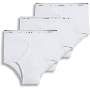 Jockey Mens Underwear Briefs – Classic Full Rise Design, Pack of 3 – Authentic Mens Underwear for Comfort and Quality(Diamond White)