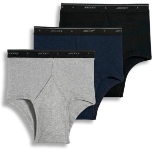 Jockey Mens Underwear Briefs – Classic Full Rise Design, Pack of 3 – Authentic Mens Underwear for Comfort and Quality(Grey Heather/Denim/Black)