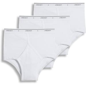 Jockey Mens Underwear Briefs – Classic Full Rise Design, Pack of 3 – Authentic Mens Underwear for Comfort and Quality(White)