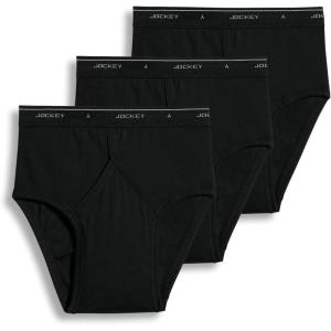 Jockey Mens Underwear Briefs – Classic Low Rise Design, Pack of 3 – Authentic Mens Underwear for Comfort and Quality(Black)