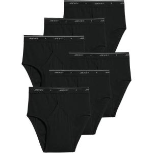 Jockey Mens Underwear Briefs – Classic Low Rise Design, Pack of 6 – Authentic Mens Underwear for Comfort and Quality(Black)