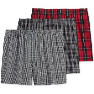 Jockey Men’s Underwear Classics Full Cut 5″ Boxer – 3 Pack(Black and Grey Asstd)