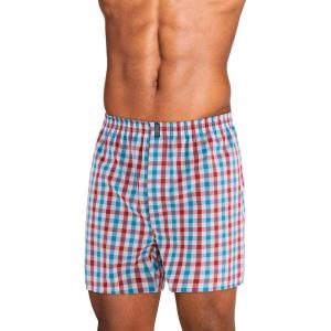 Jockey Men’s Underwear Classics Full Cut 5″ Boxer – 3 Pack(Cabin Checker Plaid/Plain Blue Chambray/Liberty Gingham)