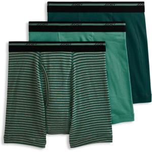 Jockey Men’s Underwear Lightweight Classic 5″ Boxer Brief – 3 Pack(Typical Green Stripe/Amazon/Trusty Green)