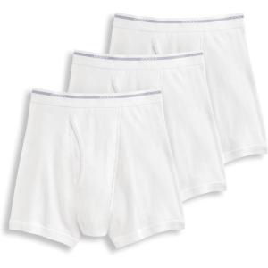 Jockey Men’s Underwear Lightweight Classic 5″ Boxer Brief – 3 Pack(White)