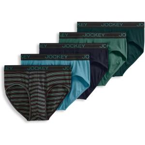 Jockey Men’s Underwear Lightweight Cotton Blend Brief – 5 Pack(Jungle Cove)