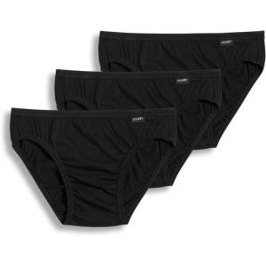 Jockey Men’s Underwear Men’s Elance Bikini – 3 Pack(Black)