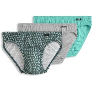 Jockey Men’s Underwear Men’s Elance Bikini – 3 Pack(Grey Dove/Green Duet Geo/Opulent Jade)
