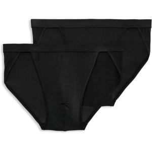 Jockey Men’s Underwear Men’s Elance Microfiber String Bikini – 2 Pack(Black)