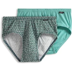Jockey Men’s Underwear Men’s Elance Poco Brief – 2 Pack(Green Duet Geo/Opulent Jade)