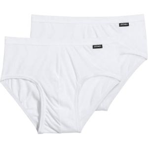 Jockey Men’s Underwear Men’s Elance Poco Brief – 2 Pack(White)