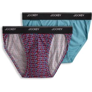 Jockey Men’s Underwear Men’s Elance String Bikini – 2 Pack(Duet Geo/Cove)
