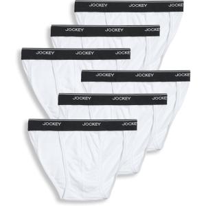Jockey Men’s Underwear Men’s Elance String Bikini – 6 Pack(White)