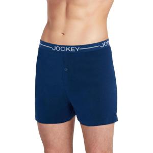 Jockey Men’s Underwear Organic Cotton Stretch 4″ Boxer(Ink Well Blue)