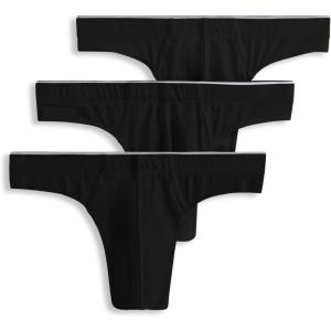 Jockey Men’s Underwear True Style Thong – 3 Pack(Black Night)