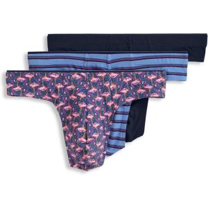 Jockey Men’s Underwear True Style Thong – 3 Pack(Flamingo Geo/True Navy/Detail Stripe)