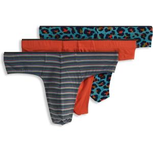 Jockey Men’s Underwear True Style Thong – 3 Pack(Leafy Stripe)