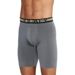 Jockey Sport Men’s Underwear Stability Pouch Microfiber 11″ Quad Short(Vulcan)