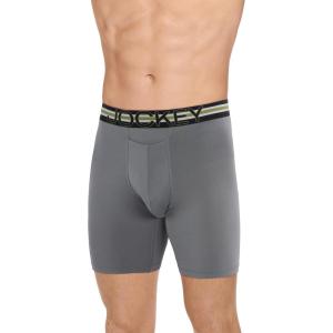 Jockey Sport Men’s Underwear Stability Pouch Microfiber 9″ Long Leg Boxer Brief(Vulcan)