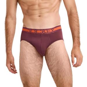 Jockey Sport Men’s Underwear Stability Pouch Microfiber Brief(Black Currant)