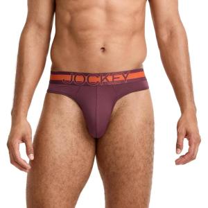 Jockey Sport Men’s Underwear Stability Pouch Microfiber Thong(Black Currant)