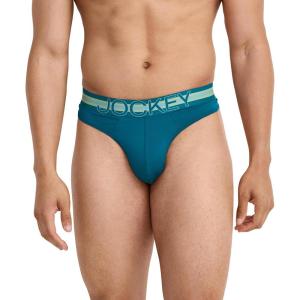 Jockey Sport Men’s Underwear Stability Pouch Microfiber Thong(Really Teal)