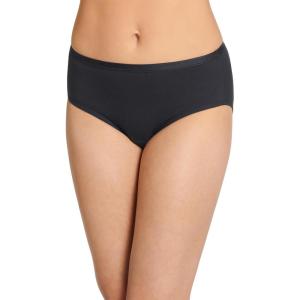 Jockey Underwear Women Hipster – Worry Free Cotton Stretch, Moderate Absorbency, Period Underwear for Women(Black Out)