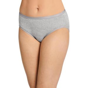 Jockey Underwear Women Hipster – Worry Free Cotton Stretch, Moderate Absorbency, Period Underwear for Women(Grey Heather)