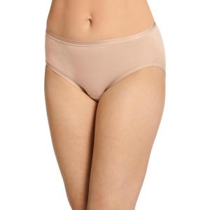 Jockey Underwear Women Hipster – Worry Free Cotton Stretch, Moderate Absorbency, Period Underwear for Women(Light Beige)