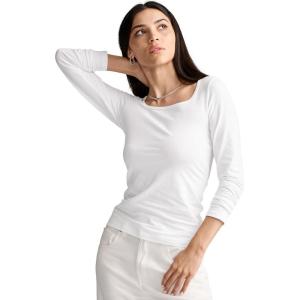 Jockey Women’s Activewear Organic Cotton Stretch Long Sleeve Top(White)
