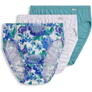 Jockey Women’s Underwear Elance Breathe Brief – 3 Pack(Cove/Rain Stripe/Luscious Blue Bloom)