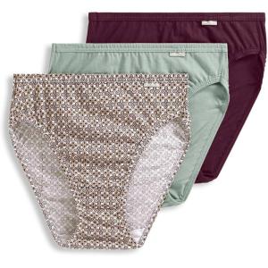 Jockey Women’s Underwear Elance Breathe Brief – 3 Pack(Deep Sangria/Gallant Geo/Dried Sage)