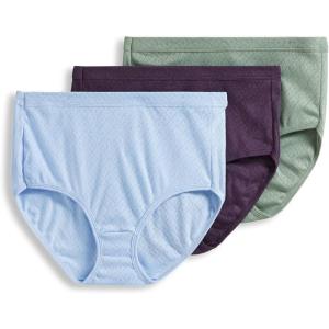 Jockey Women’s Underwear Elance Breathe Brief – 3 Pack(Dried Sage/Cherry Wine/Dreamy Blue)