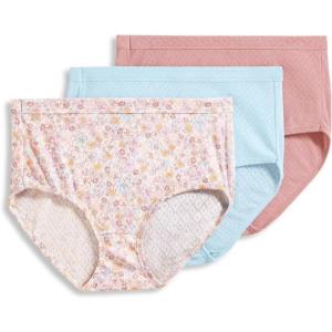 Jockey Women’s Underwear Elance Breathe Brief – 3 Pack(Earth Rose/Sunday Floral/Iceberg)