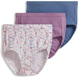 Jockey Women’s Underwear Elance Breathe Brief – 3 Pack(Fresh Coast/Stippled Waves/Silver Plum)