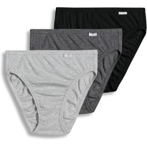 Jockey Women’s Underwear Elance Breathe Brief – 3 Pack(Grey Heather/Charcoal Heather/Black)